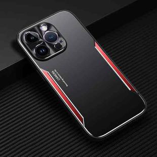 For iPhone 14 Pro Blade Series TPU + Titanium Alloy Phone Case(Black Red)