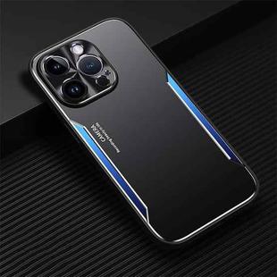 For iPhone 14 Pro Blade Series TPU + Titanium Alloy Phone Case(Black Blue)