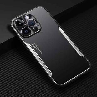 For iPhone 14 Pro Blade Series TPU + Titanium Alloy Phone Case(Black Silver)