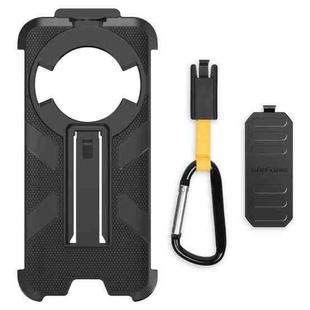 For Ulefone Power Armor 16 Pro Ulefone Back Clip Phone Case with Carabiner(Black)