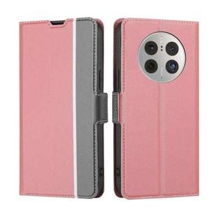 For Huawei Mate 50 Pro Twill Texture Side Buckle Leather Phone Case(Pink)