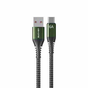 WEKOME WDC-169A Raython Series 6A USB to Type-C Fast Charge Data Cable Length: 1m(Black)