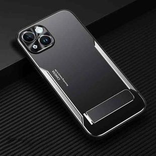 For iPhone 14 Blade Series TPU + Titanium Alloy with Holder Phone Case(Black Silver)