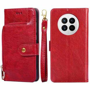 For Huawei Mate 50 Zipper Bag Flip Leather Phone Case(Red)