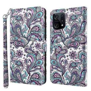 For OPPO Find X5 3D Painting Pattern TPU + PU Leather Phone Case(Swirl Pattern)
