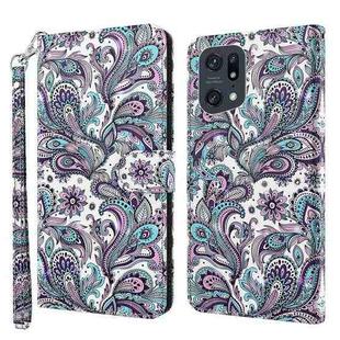 For OPPO Find X5 Pro 3D Painting Pattern TPU + PU Leather Phone Case(Swirl Pattern)