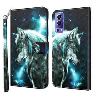 For vivo Y72 5G 3D Painting Pattern TPU + PU Leather Phone Case(Wolf)