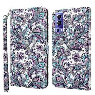 For vivo Y72 5G 3D Painting Pattern TPU + PU Leather Phone Case(Swirl Pattern)
