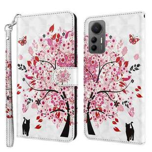 For Xiaomi 12 Lite 4G/5G 3D Painting Pattern TPU + PU Leather Phone Case(Cat Under The Tree)