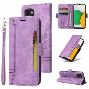 For Samsung Galaxy A03 164mm BETOPNICE Dual-side Buckle Leather Phone Case(Purple)