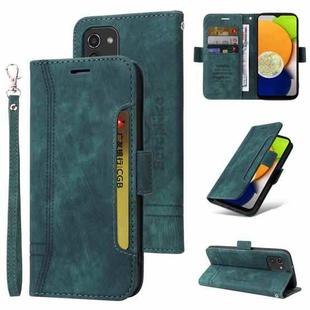 For Samsung Galaxy A03 166mm BETOPNICE Dual-side Buckle Leather Phone Case(Green)