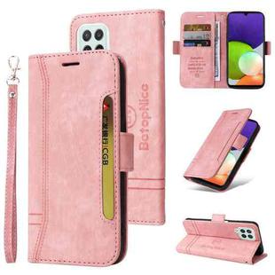 For Samsung Galaxy A22 4G EU Version BETOPNICE Dual-side Buckle Leather Phone Case(Pink)