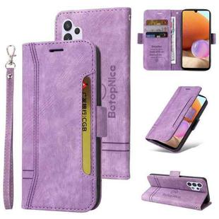 For Samsung Galaxy A32 4G EU Version BETOPNICE Dual-side Buckle Leather Phone Case(Purple)