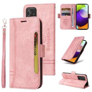 For Samsung Galaxy A52 5G / 4G BETOPNICE Dual-side Buckle Leather Phone Case(Pink)