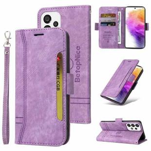 For Samsung Galaxy A73 5G BETOPNICE Dual-side Buckle Leather Phone Case(Purple)