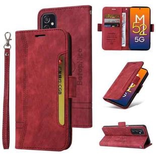 For Samsung Galaxy M52 5G BETOPNICE Dual-side Buckle Leather Phone Case(Red)