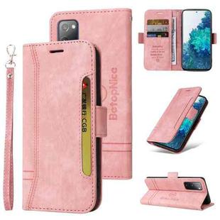 For Samsung Galaxy S20 FE BETOPNICE Dual-side Buckle Leather Phone Case(Pink)
