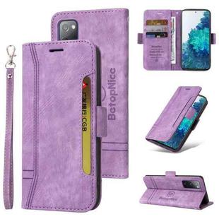 For Samsung Galaxy S20 FE BETOPNICE Dual-side Buckle Leather Phone Case(Purple)