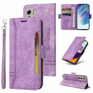 For Samsung Galaxy S21 FE 5G BETOPNICE Dual-side Buckle Leather Phone Case(Purple)