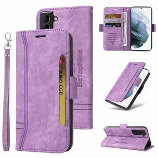 For Samsung Galaxy S21+ 5G BETOPNICE Dual-side Buckle Leather Phone Case(Purple)