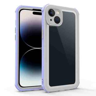 For iPhone 14 Acrylic + TPU Shockproof Phone Case(Light Purple + Grey)