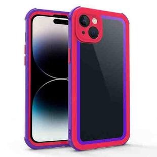 For iPhone 14 Acrylic + TPU Shockproof Phone Case(Blue Purple + Rose Red)