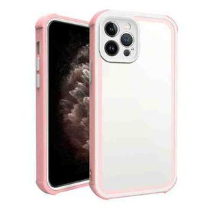 For iPhone 11 Pro Max Acrylic + TPU Shockproof Phone Case(Rose Gold + White)