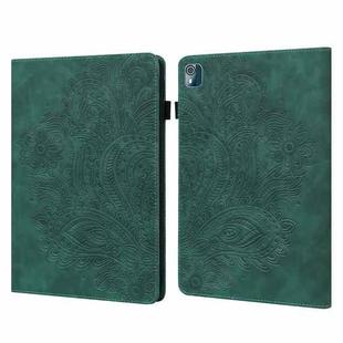 For Nokia T10 Peacock Embossed Pattern Leather Tablet Case(Green)