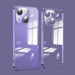 For iPhone 14 Dustproof Glass Lens Protection Electroplating Phone Case(Purple)