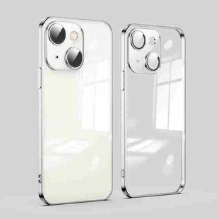 For iPhone 14 Plus Dustproof Glass Lens Protection Electroplating Phone Case(Silver)