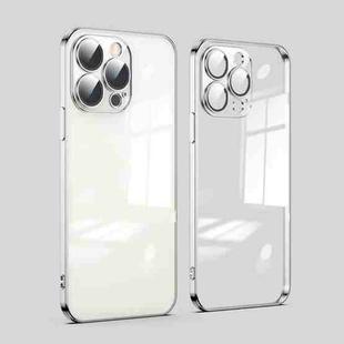 For iPhone 14 Pro Dustproof Glass Lens Protection Electroplating Phone Case(Silver)