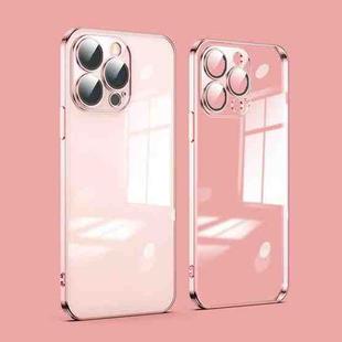 For iPhone 14 Pro Dustproof Glass Lens Protection Electroplating Phone Case(Rose Gold)