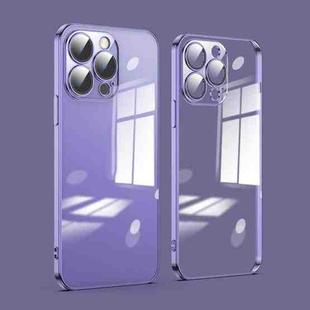 For iPhone 13 Pro Max Dustproof Glass Lens Protection Electroplating Phone Case(Purple)