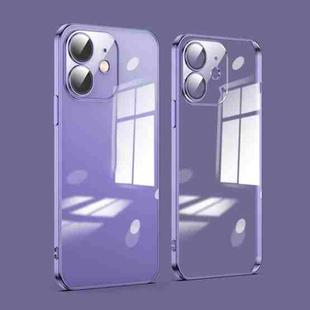 For iPhone 12 Dustproof Glass Lens Protection Electroplating Phone Case(Purple)