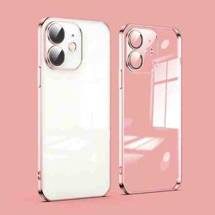For iPhone 12 Dustproof Glass Lens Protection Electroplating Phone Case(Rose Gold)