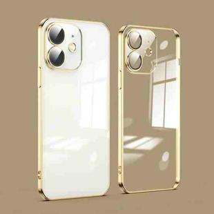 For iPhone 12 Dustproof Glass Lens Protection Electroplating Phone Case(Gold)