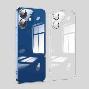 For iPhone 12 Dustproof Glass Lens Protection Electroplating Phone Case(Transparent)