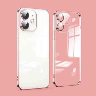 For iPhone 11 Dustproof Glass Lens Protection Electroplating Phone Case(Rose Gold)