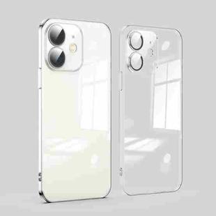 For iPhone 11 Dustproof Glass Lens Protection Electroplating Phone Case(Transparent)