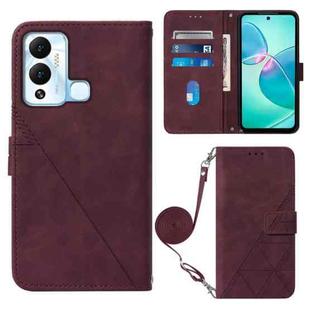 For Infinix Hot 12 Play / 12 Play NFC Crossbody 3D Embossed Flip Leather Phone Case(Wine Red)