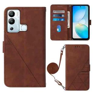 For Infinix Hot 12i X665 Crossbody 3D Embossed Flip Leather Phone Case(Brown)
