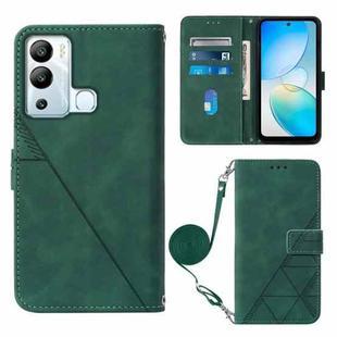For Infinix Hot 12i X665 Crossbody 3D Embossed Flip Leather Phone Case(Dark Green)