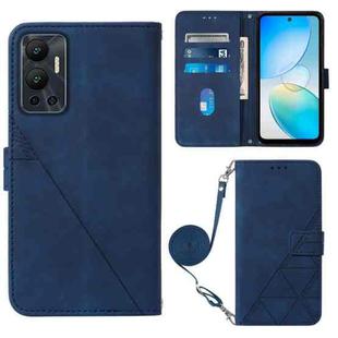 For Infinix Hot 12 X6817 Crossbody 3D Embossed Flip Leather Phone Case(Blue)