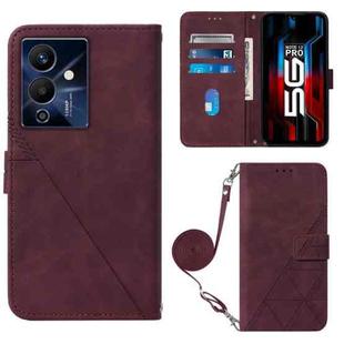 For Infinix Note 12 Pro 5G Crossbody 3D Embossed Flip Leather Phone Case(Wine Red)