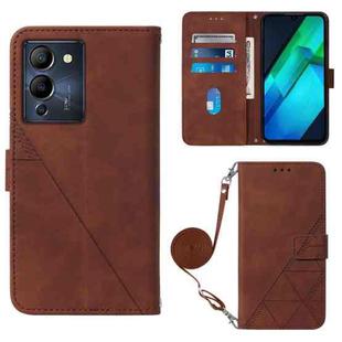 For Infinix Note 12 G96 Crossbody 3D Embossed Flip Leather Phone Case(Brown)