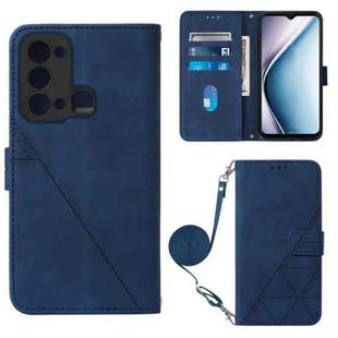For Itel P38 / S17 / Vision 3 Crossbody 3D Embossed Flip Leather Phone Case(Blue)