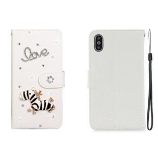 For iPhone X Horizontal Flip Solid Color Rhinestones Leather Case with Card Slot & Wallet & Holder(Trojan)