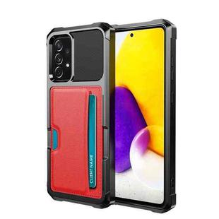 For Samsung Galaxy A72 ZM02 Card Slot Holder Phone Case(Red)