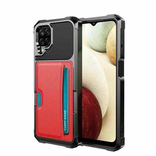 For Samsung Galaxy A12 ZM02 Card Slot Holder Phone Case(Red)