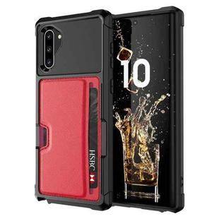 For Samsung Galaxy Note10 ZM02 Card Slot Holder Phone Case(Red)